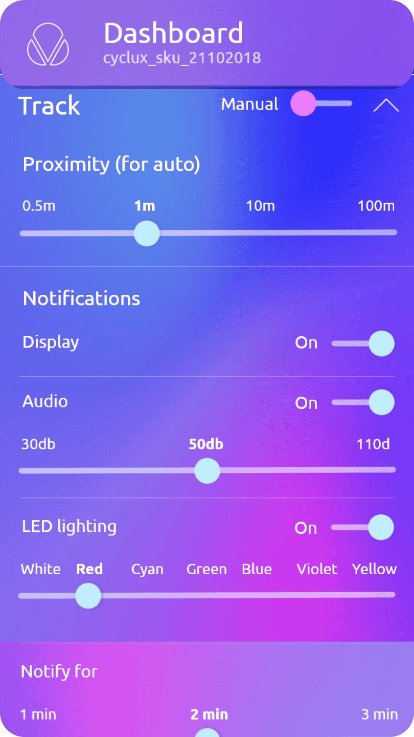 Cyclux companion app wireframe set B 3