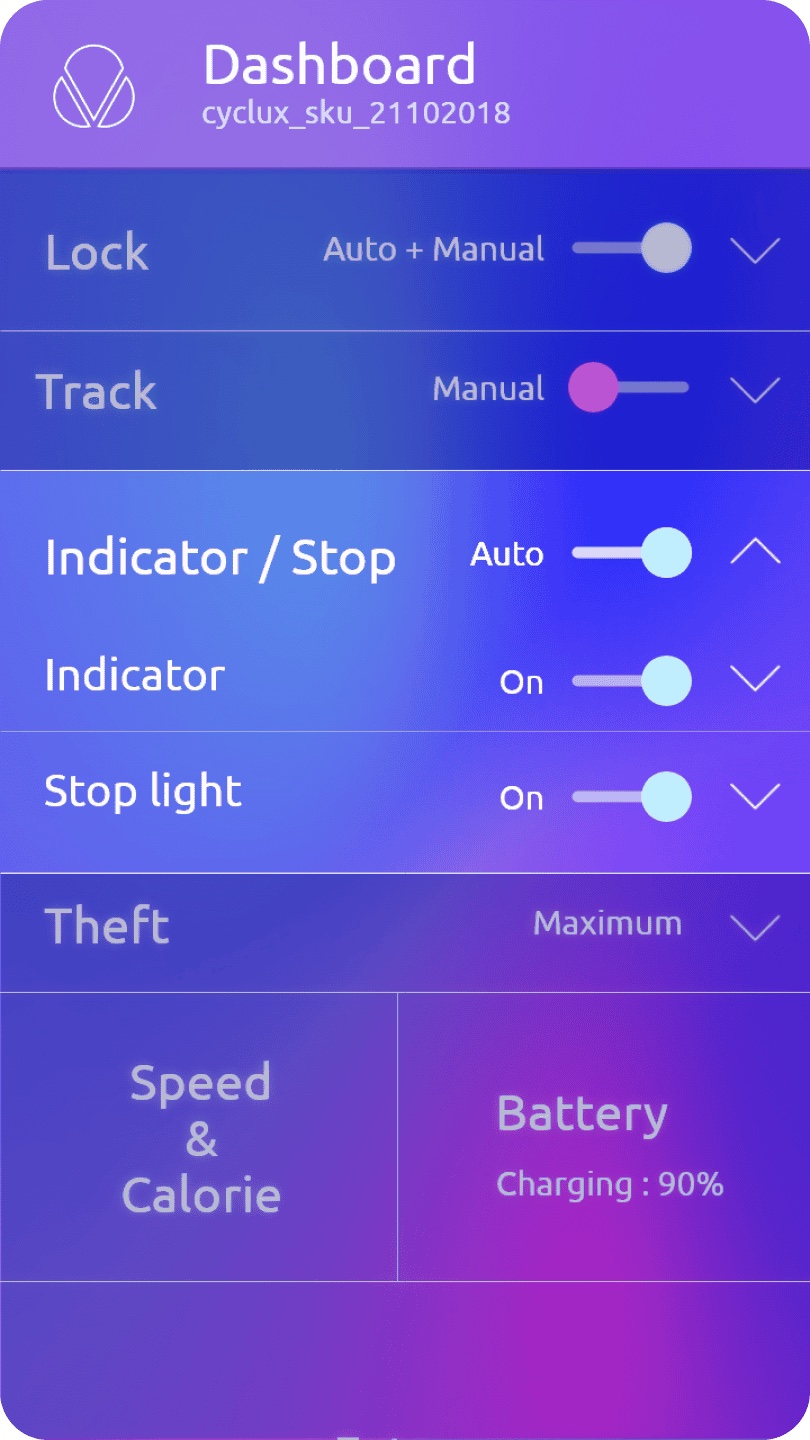 Cyclux companion app wireframe set B 4