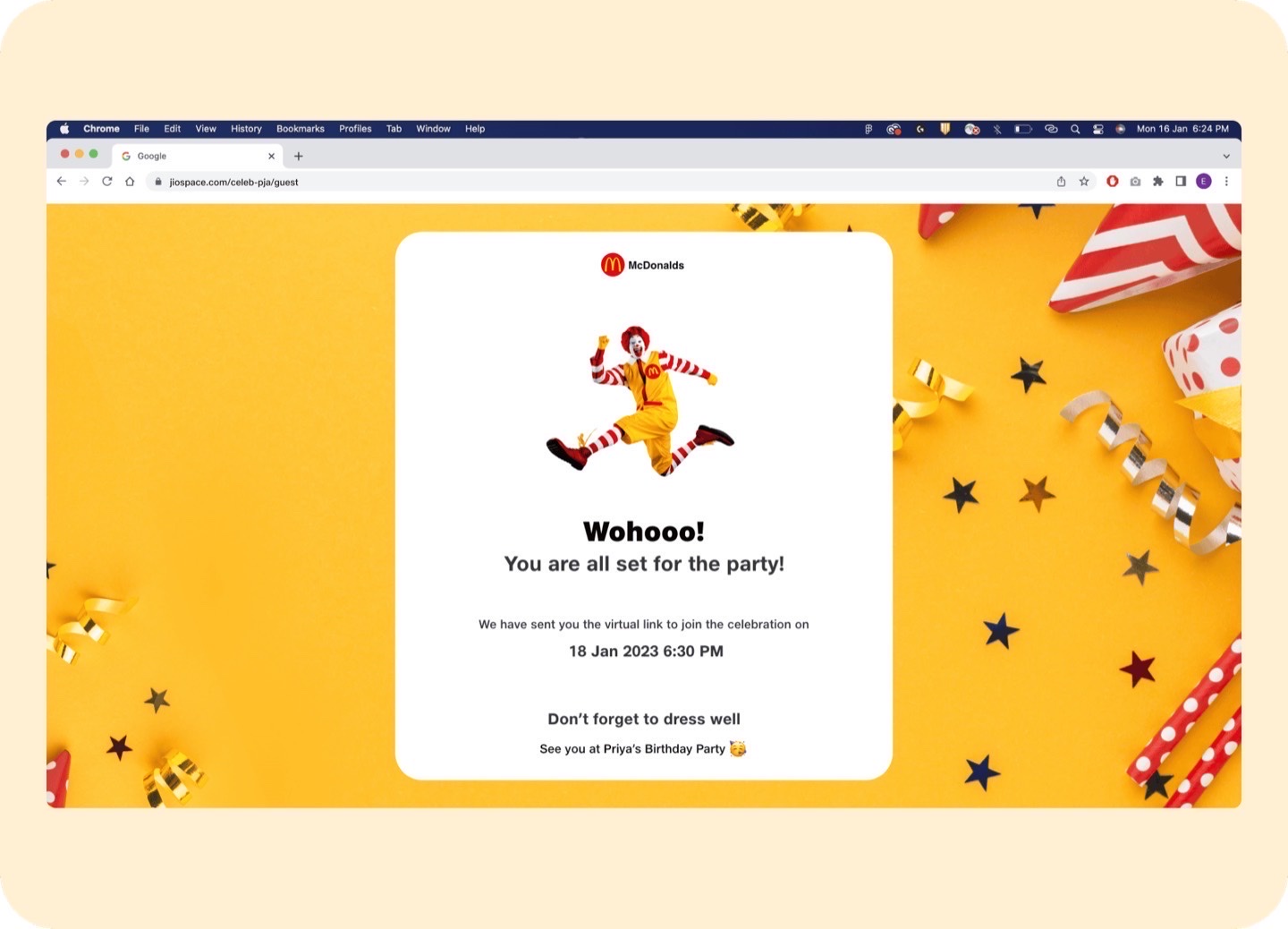 All set confirmation