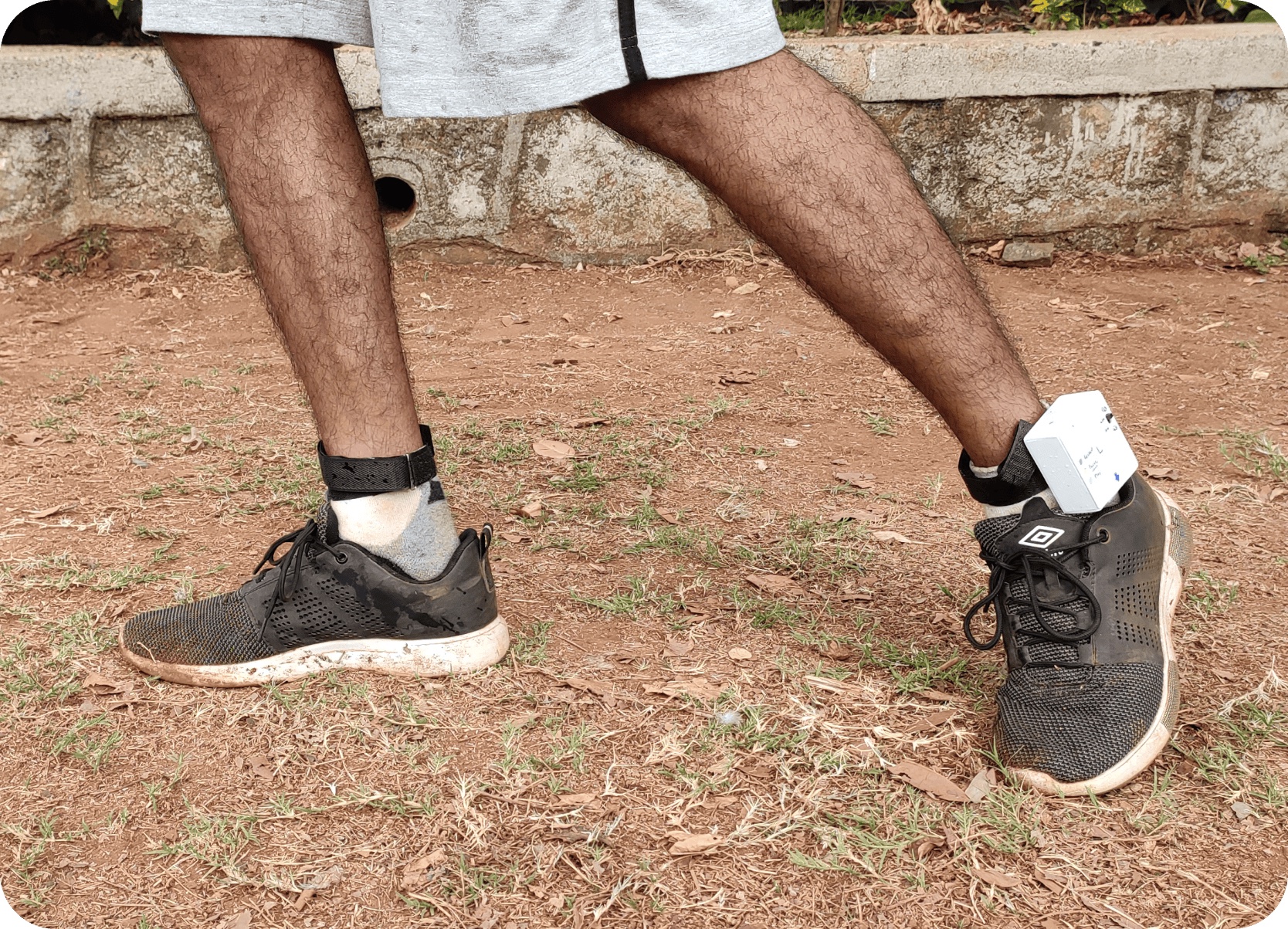 Initial prototype worn on foot
