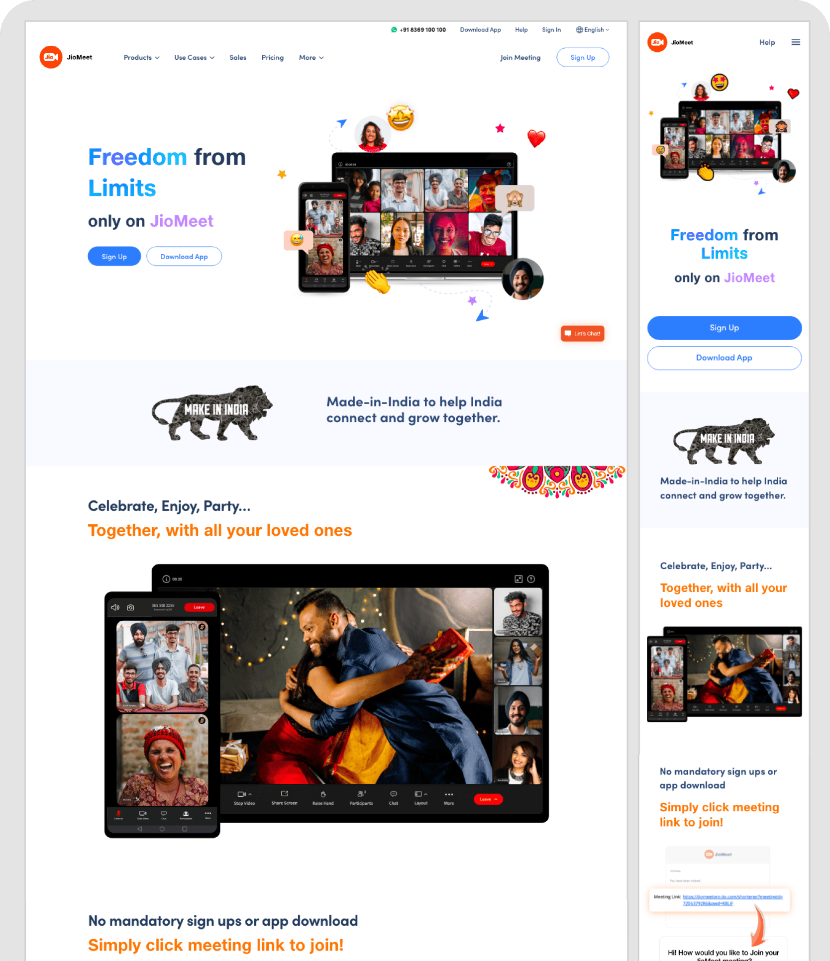 JioMeet Retail page top