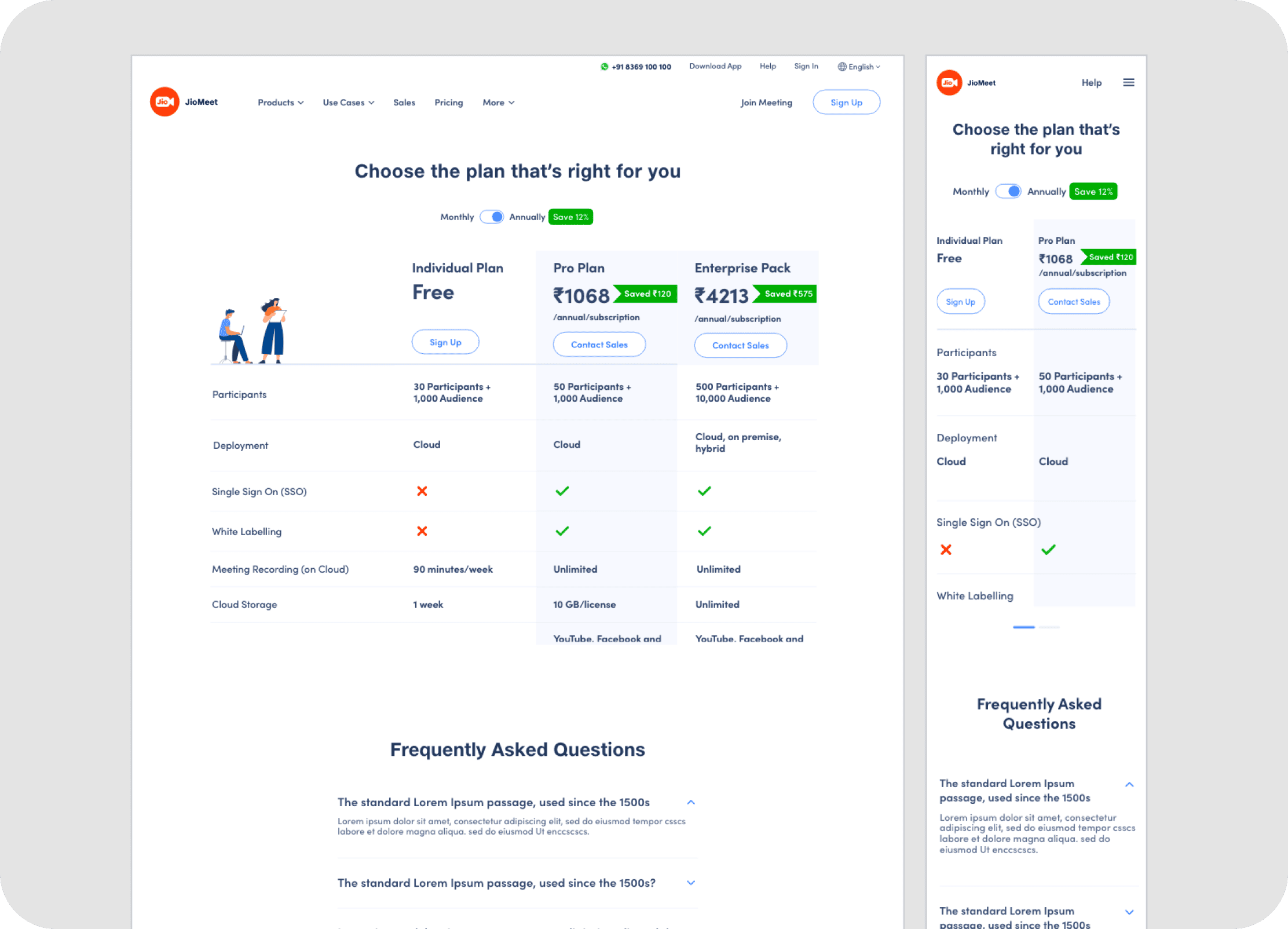 Pricing page
