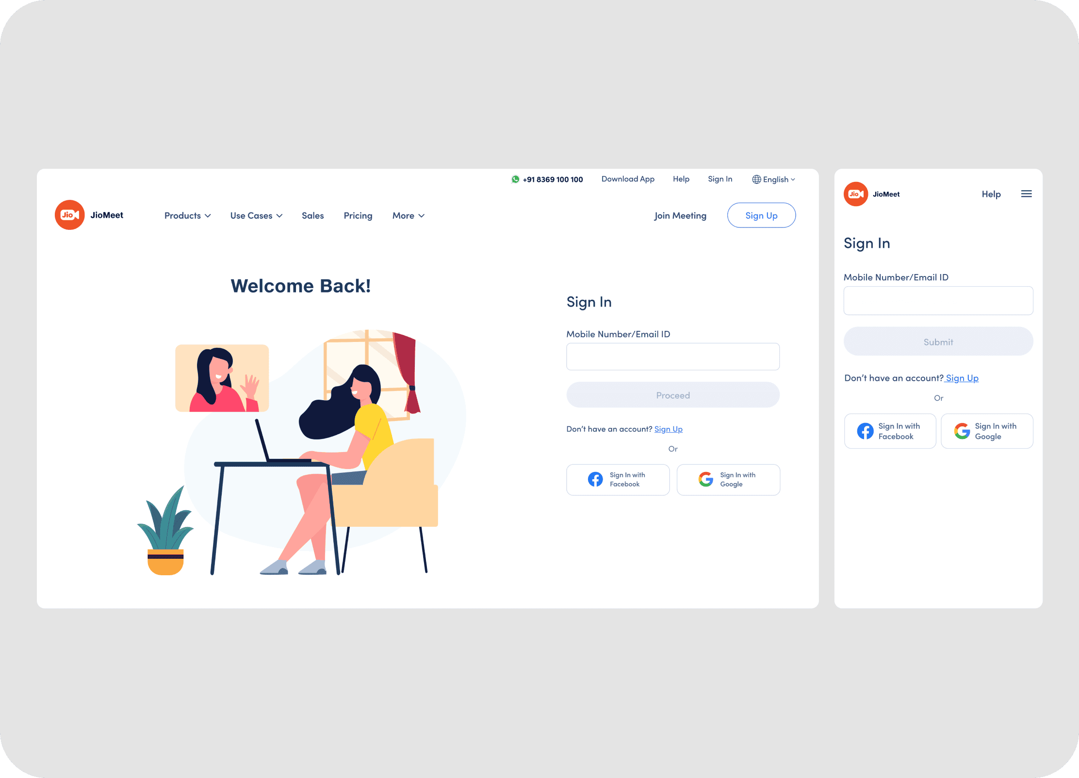 New sign in page